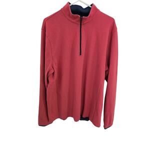 Men's J. Crew Performance COOLMAX® Half-Zip Pullover Old Red Blue Size Medium